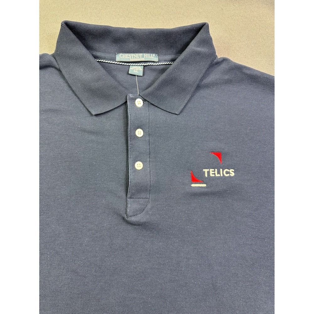 Chestnut Hill Performance Men's size 3XL Black Cotton Polo Shirt Telics Logo NWT